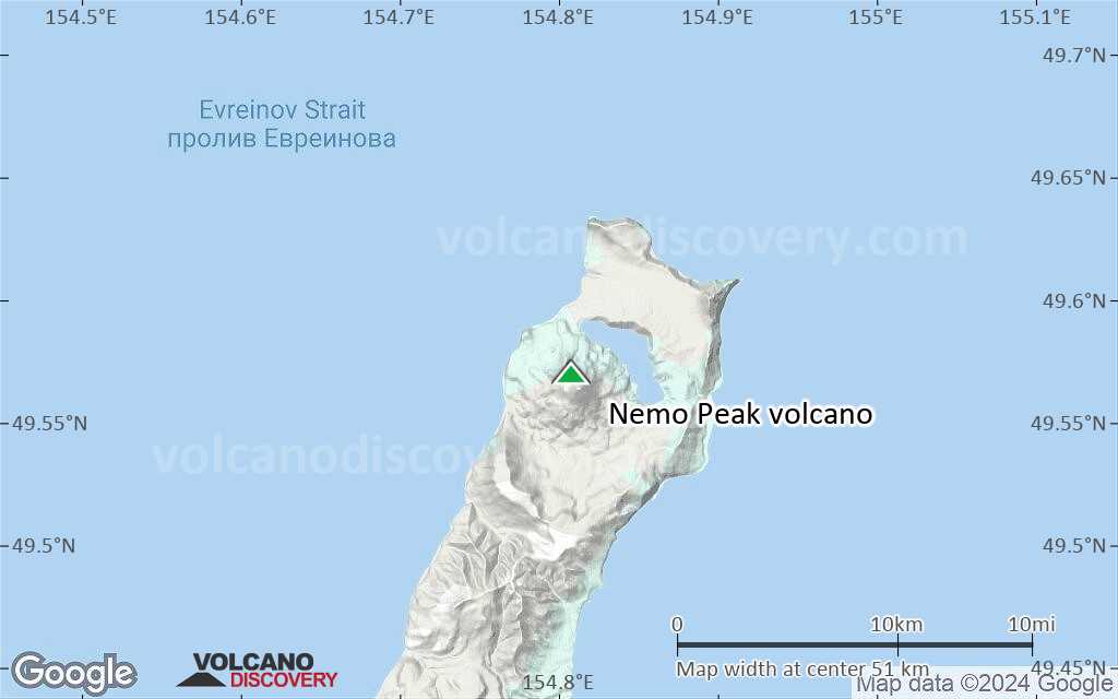 Terrain-type map of Nemo Peak volcano (scale of 10s of km)