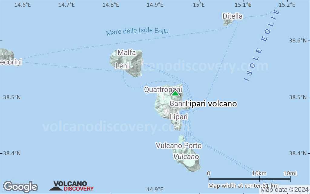 Terrain-type map of Lipari volcano (scale of 10s of km)