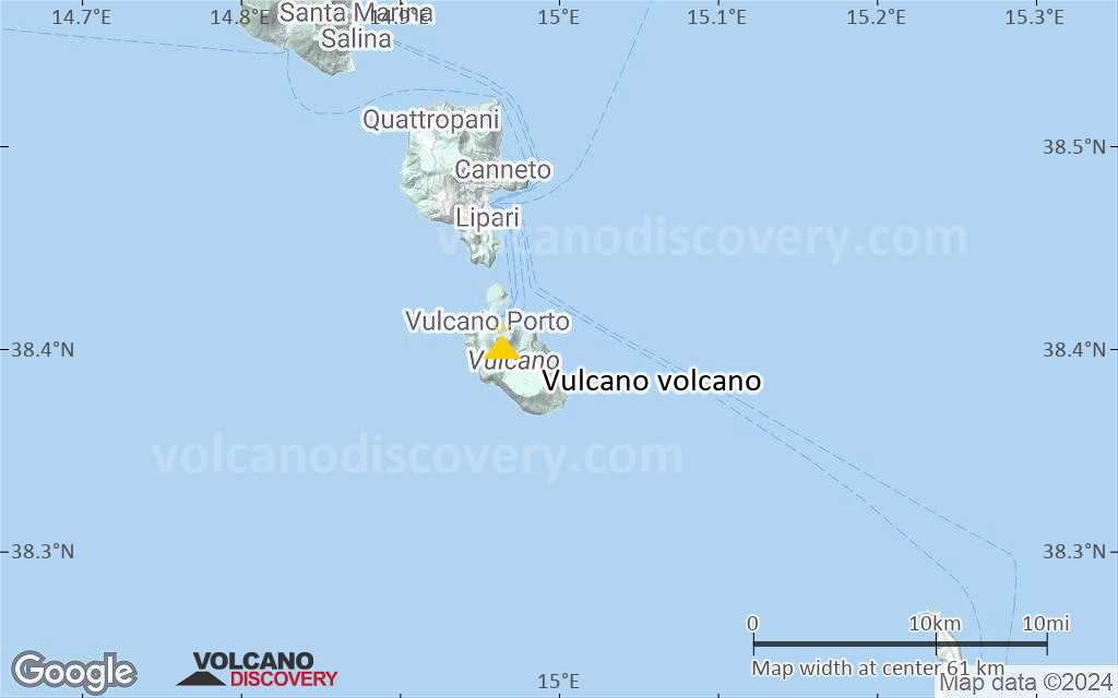 Terrain-type map of Vulcano volcano (scale of 10s of km)