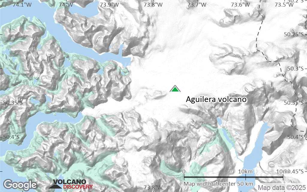 Terrain-type map of Aguilera volcano (scale of 10s of km)