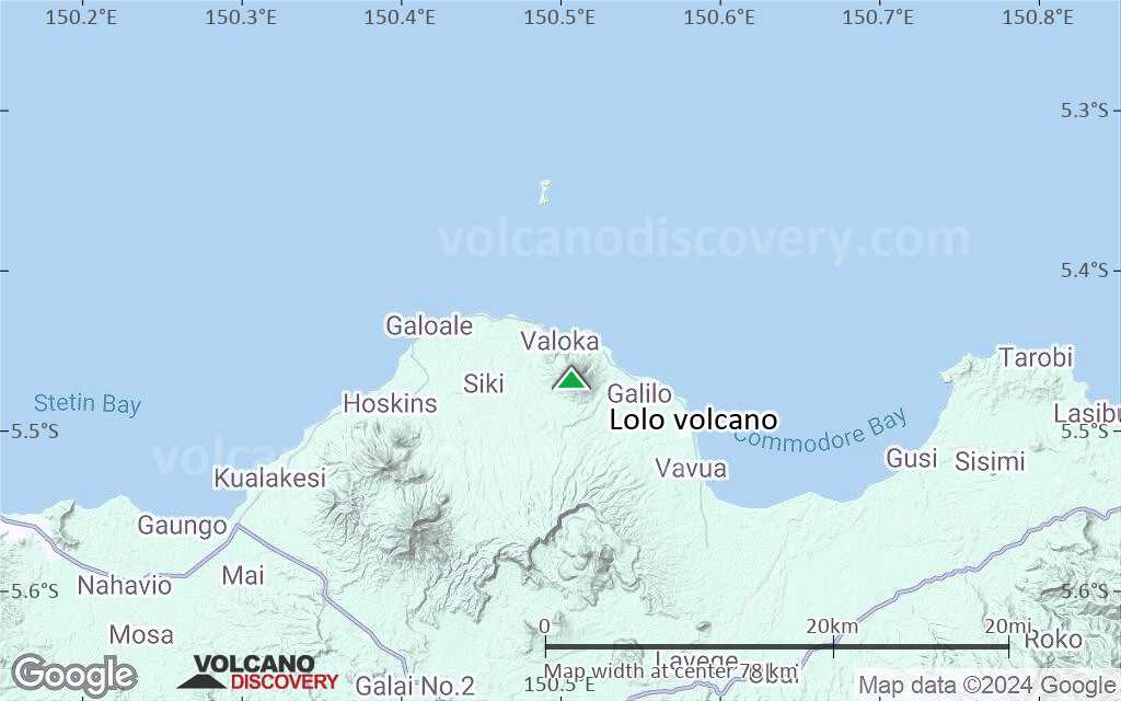 Terrain-type map of Lolo volcano (scale of 10s of km)