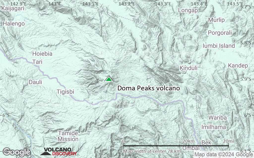 Terrain-type map of Doma Peaks volcano (scale of 10s of km)