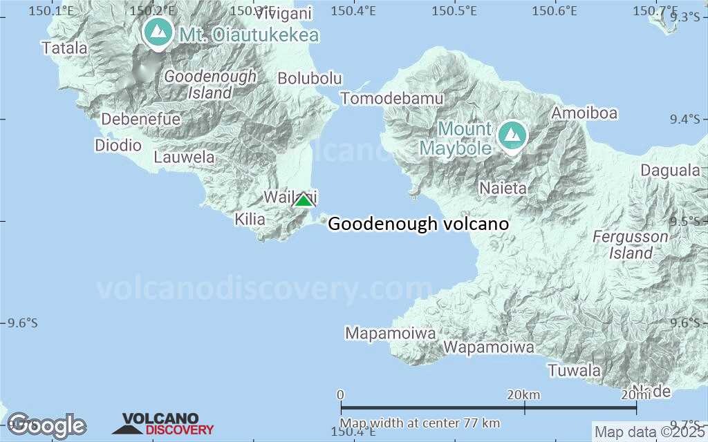 Terrain-type map of Goodenough volcano (scale of 10s of km)