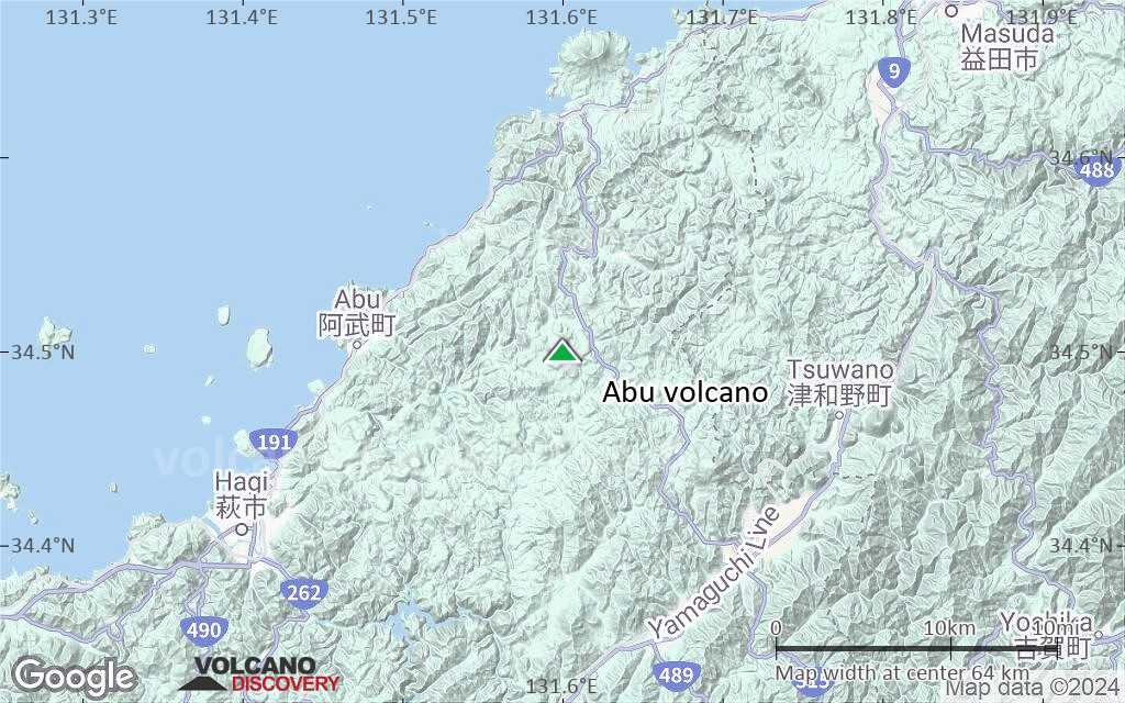 Terrain-type map of Abu volcano (scale of 10s of km)