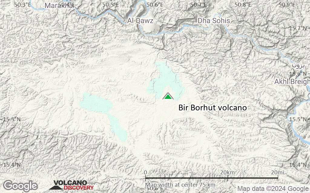 Terrain-type map of Bir Borhut volcano (scale of 10s of km)