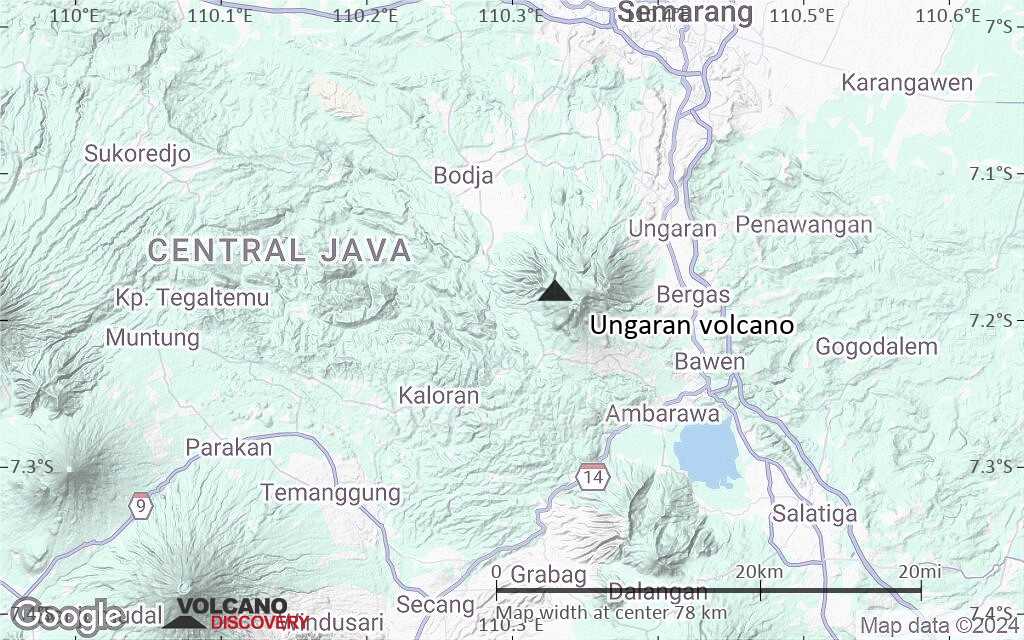 Terrain-type map of Ungaran volcano (scale of 10s of km)
