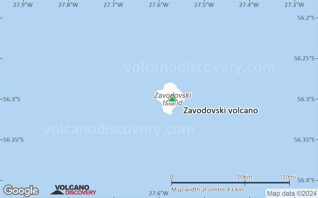 Terrain-type map of Zavodovski volcano (scale of 10s of km)