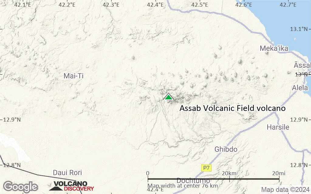 Terrain-type map of Assab Volcanic Field volcano (scale of 10s of km)