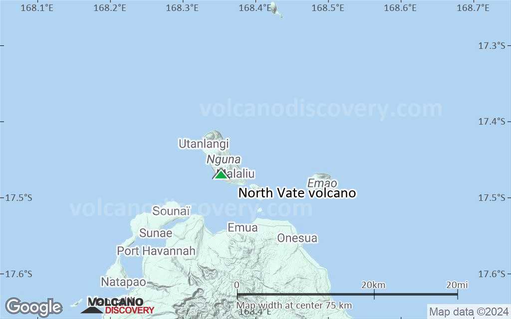 Terrain-type map of North Vate volcano (scale of 10s of km)