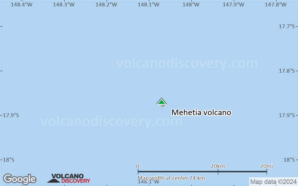 Terrain-type map of Mehetia volcano (scale of 10s of km)
