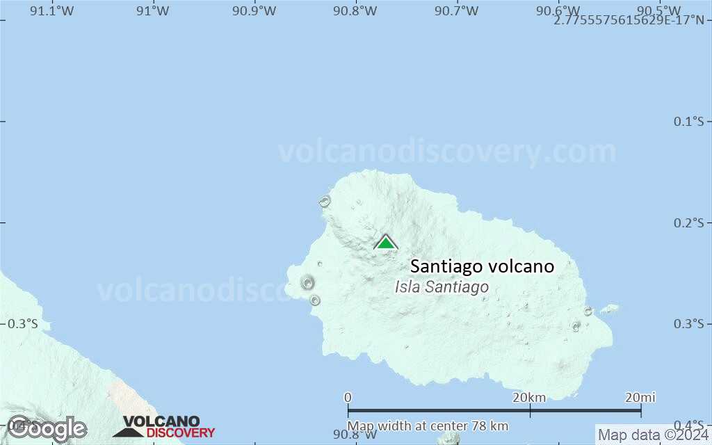Terrain-type map of Santiago volcano (scale of 10s of km)