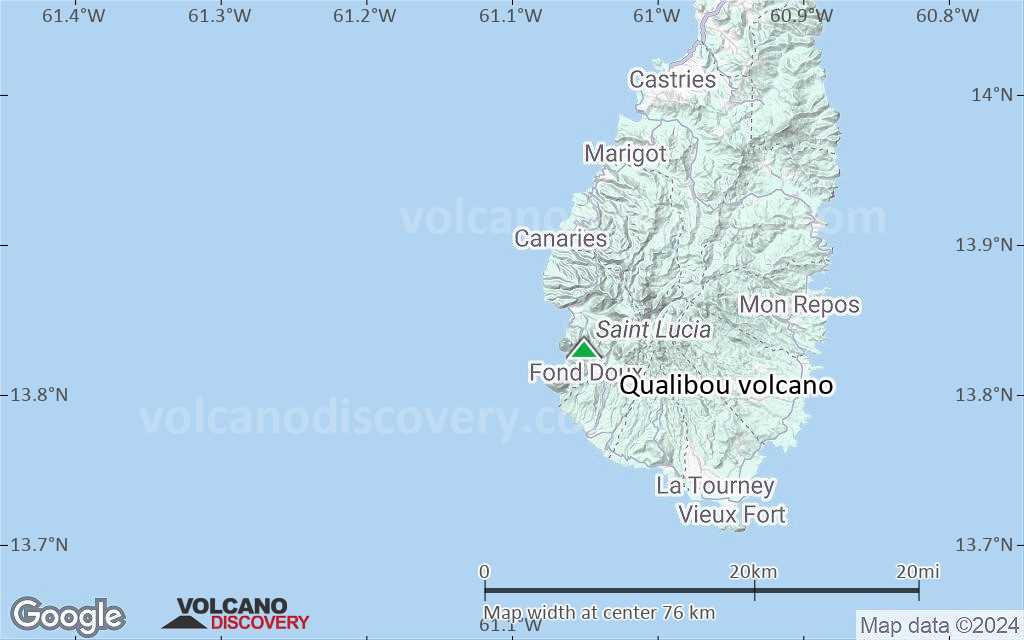 Terrain-type map of Qualibou volcano (scale of 10s of km)