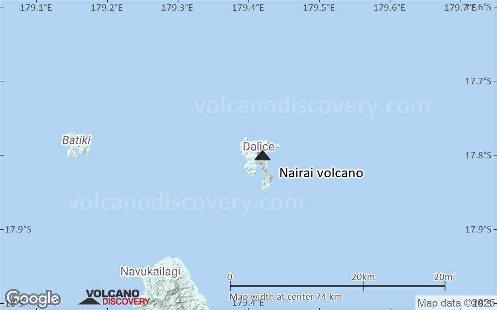 Terrain-type map of Nairai volcano (scale of 10s of km)