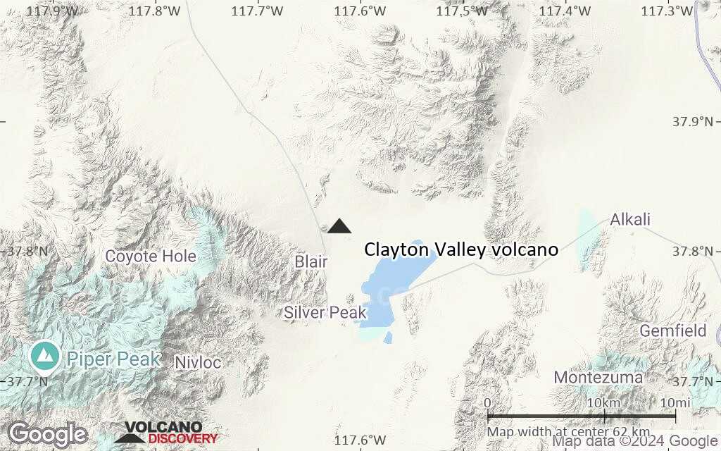 Terrain-type map of Clayton Valley volcano (scale of 10s of km)