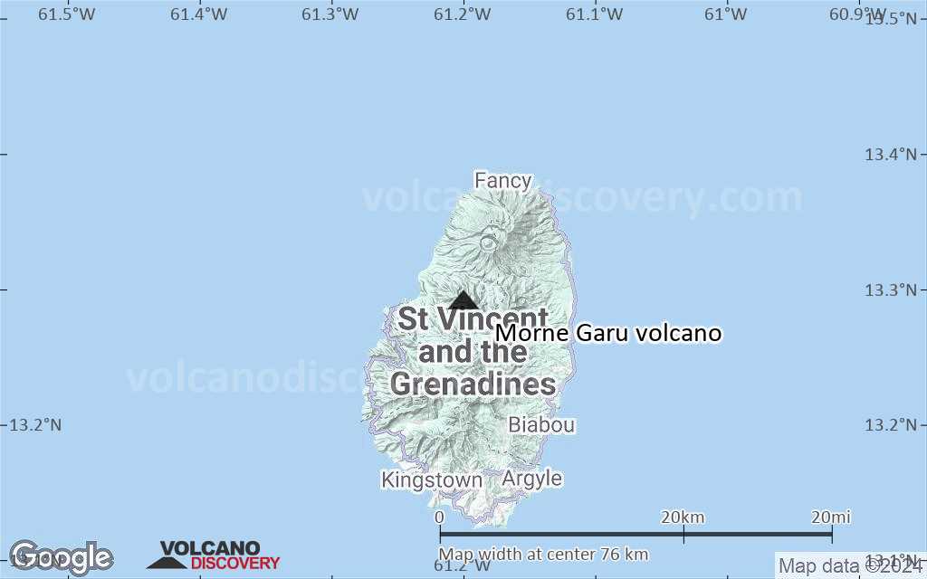 Terrain-type map of Morne Garu volcano (scale of 10s of km)
