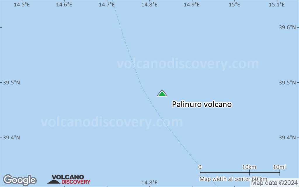 Terrain-type map of Palinuro volcano (scale of 10s of km)