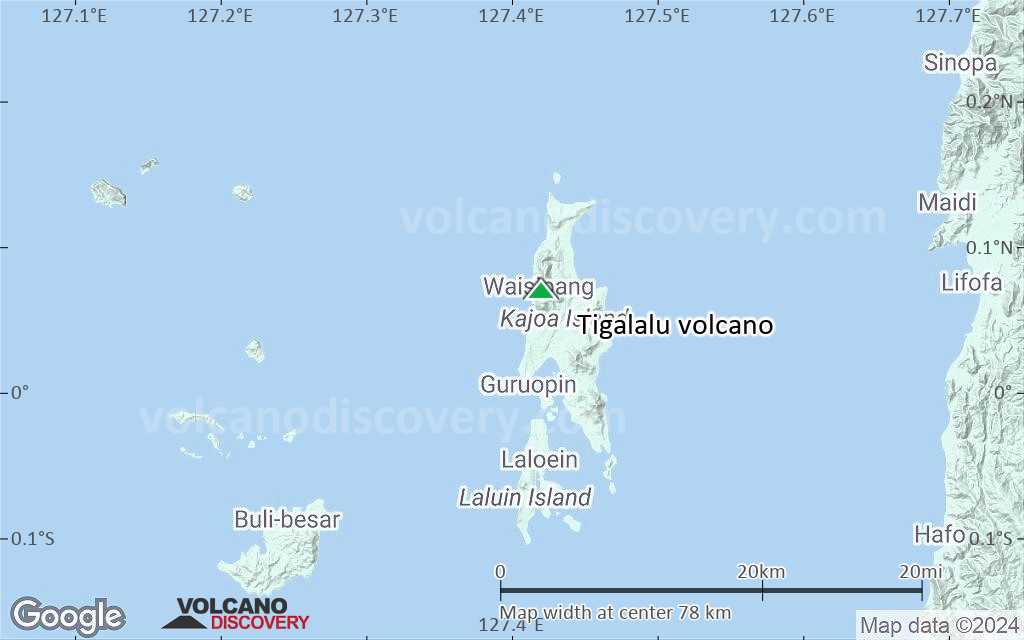 Terrain-type map of Tigalalu volcano (scale of 10s of km)