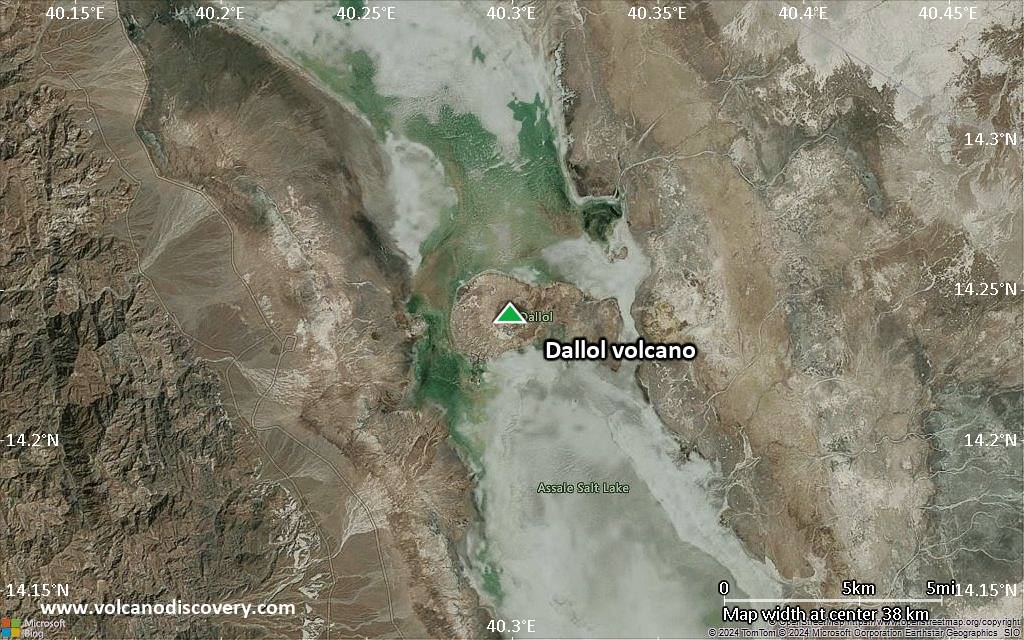 Satellite/aerial-type map of Dallol volcano (scale of 20-40 km)