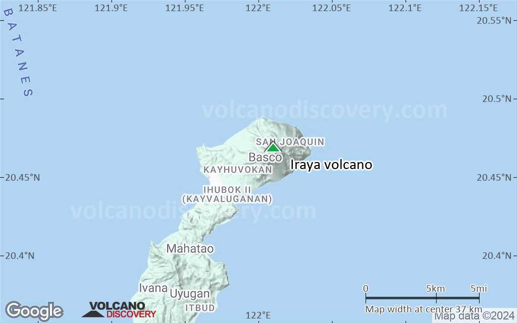 Terrain-type map of Iraya volcano (scale of 20-40 km)
