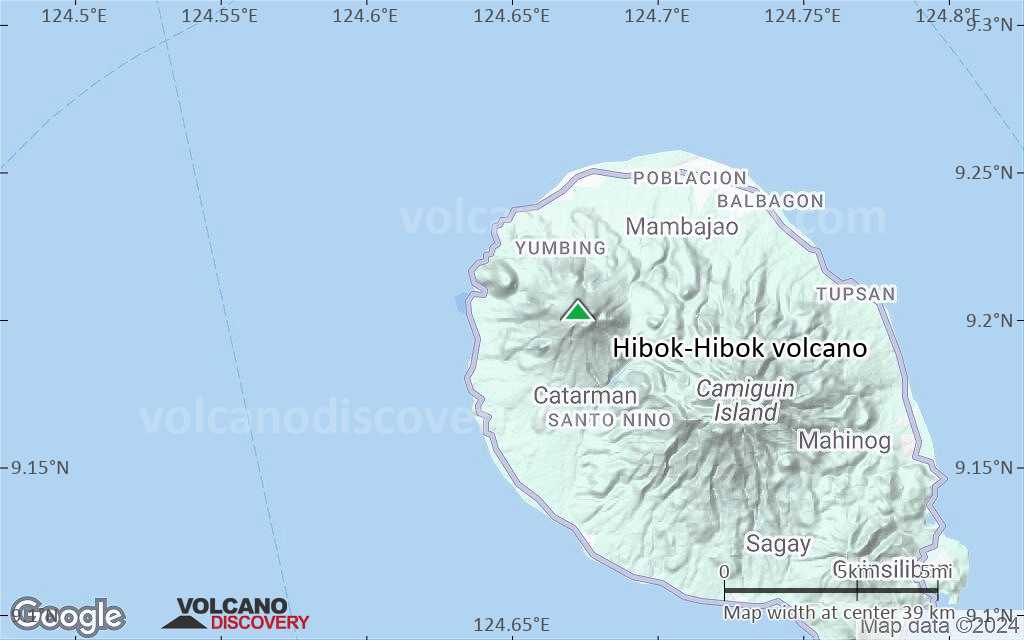 Terrain-type map of Hibok-Hibok volcano (scale of 20-40 km)