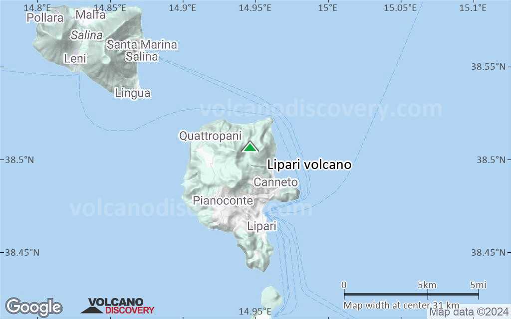 Terrain-type map of Lipari volcano (scale of 20-40 km)