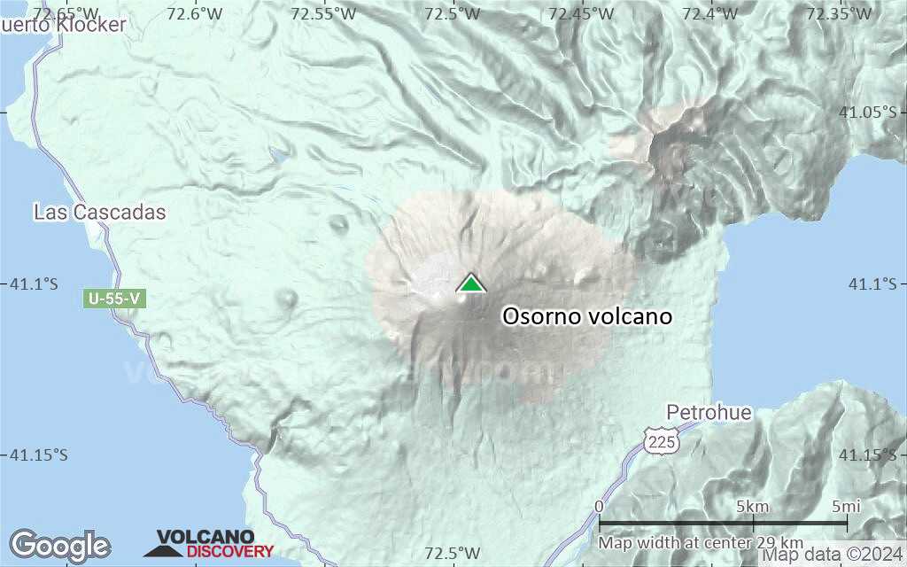 Terrain-type map of Osorno volcano (scale of 20-40 km)