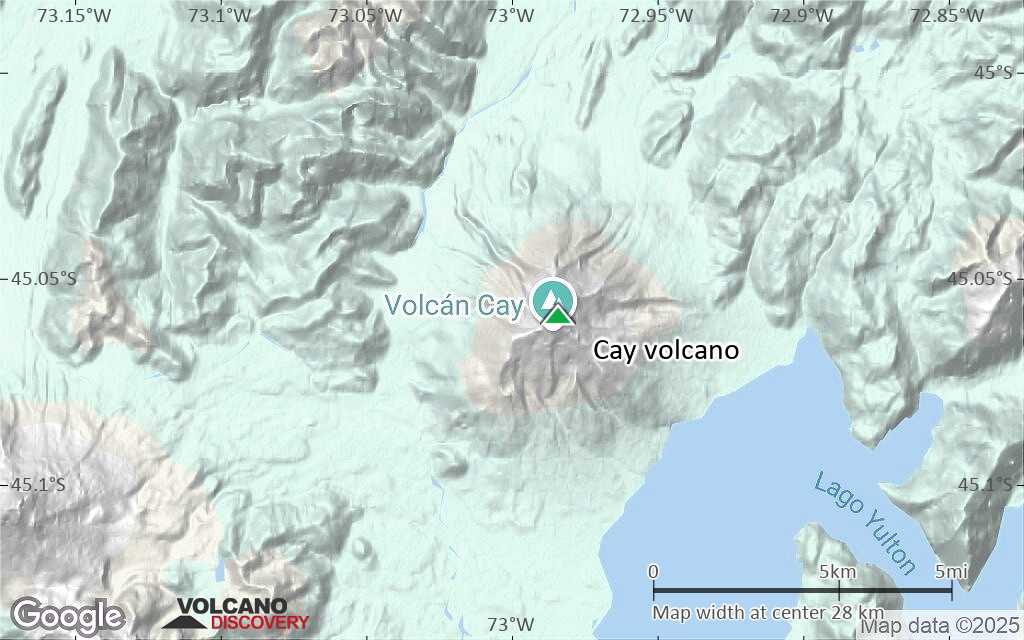 Terrain-type map of Cay volcano (scale of 20-40 km)