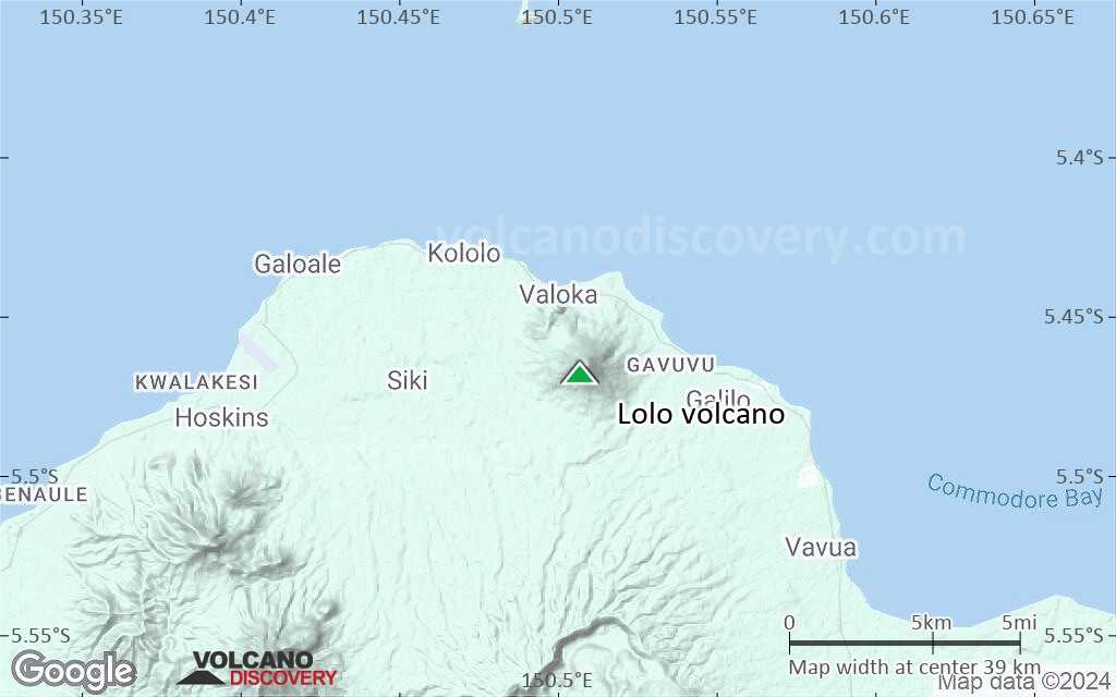 Terrain-type map of Lolo volcano (scale of 20-40 km)