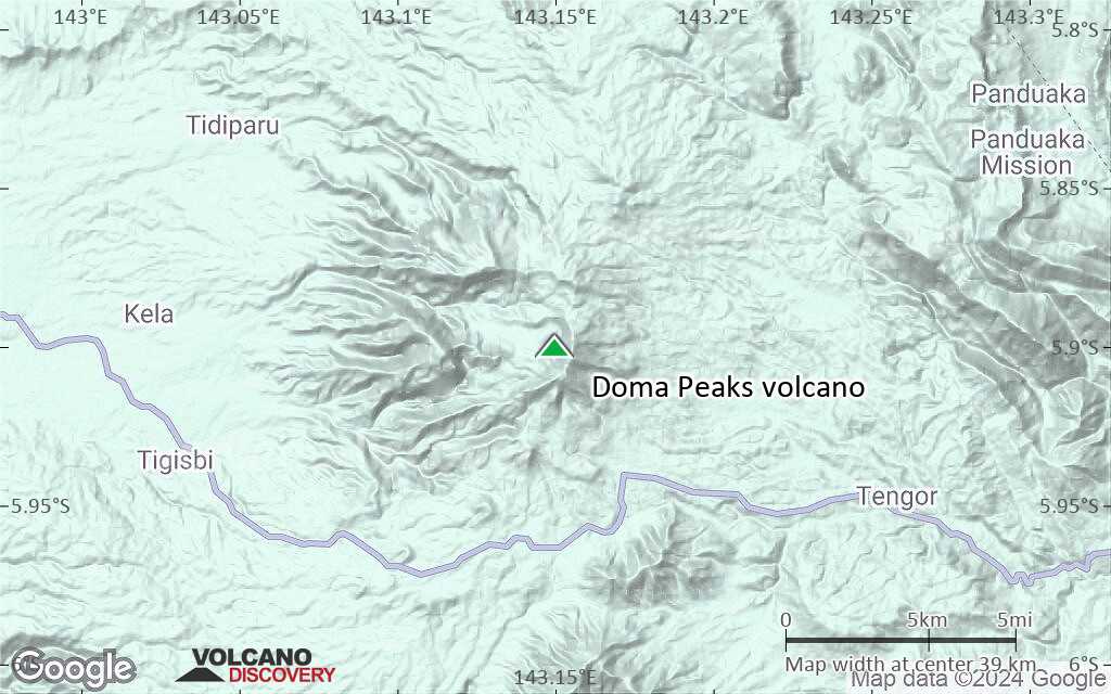 Terrain-type map of Doma Peaks volcano (scale of 20-40 km)