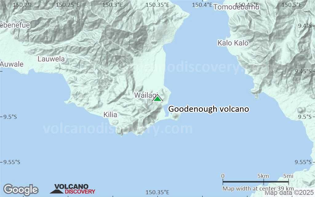 Terrain-type map of Goodenough volcano (scale of 20-40 km)