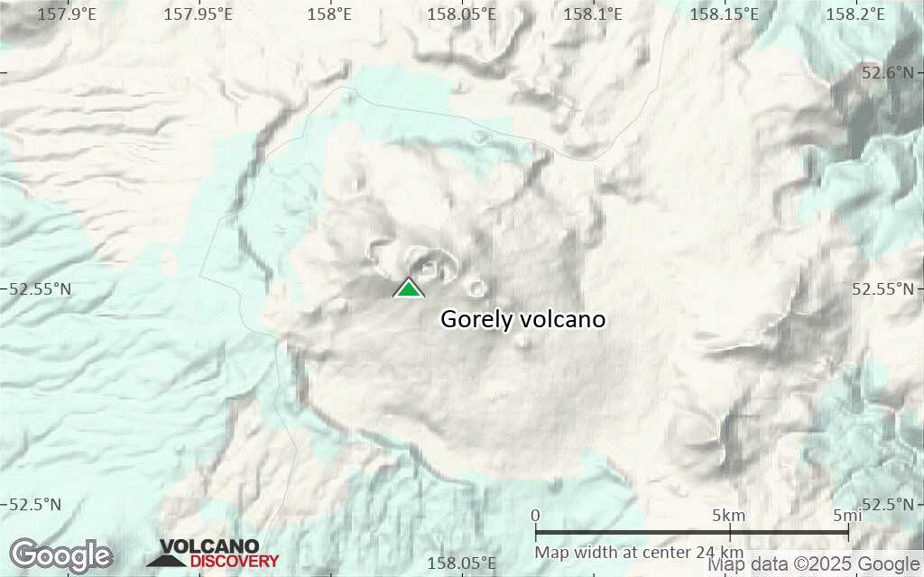 Terrain-type map of Gorely volcano (scale of 20-40 km)