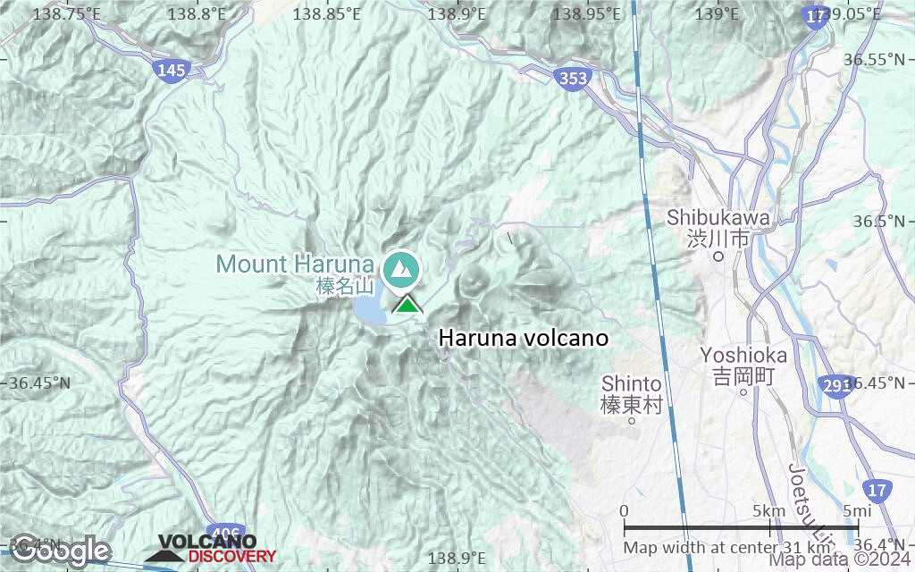 Terrain-type map of Haruna volcano (scale of 20-40 km)