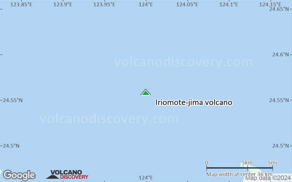 Terrain-type map of Iriomote-jima volcano (scale of 20-40 km)