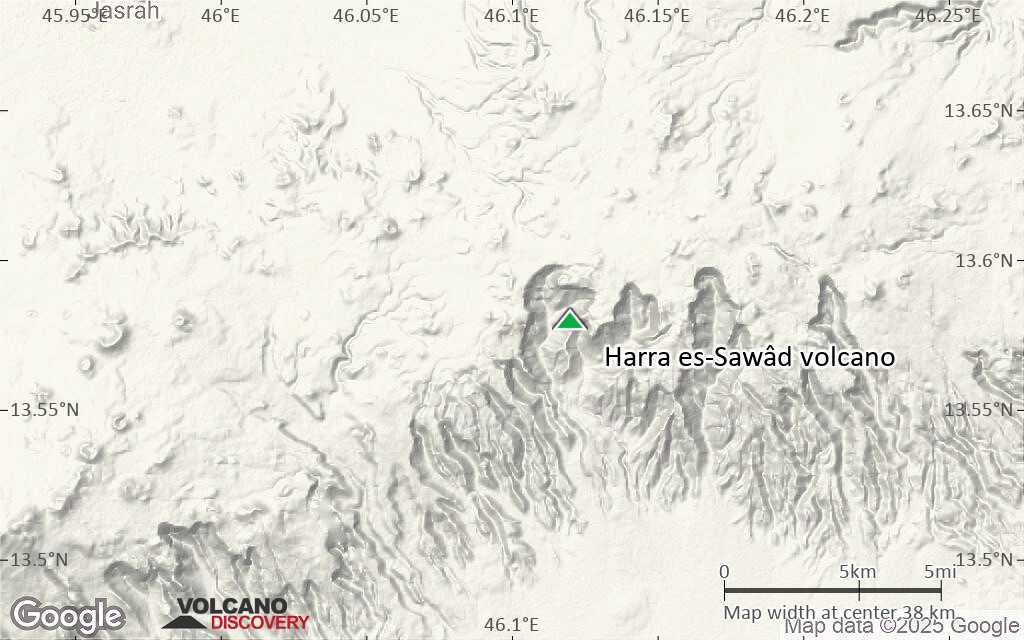 Terrain-type map of Harra es-Sawâd volcano (scale of 20-40 km)