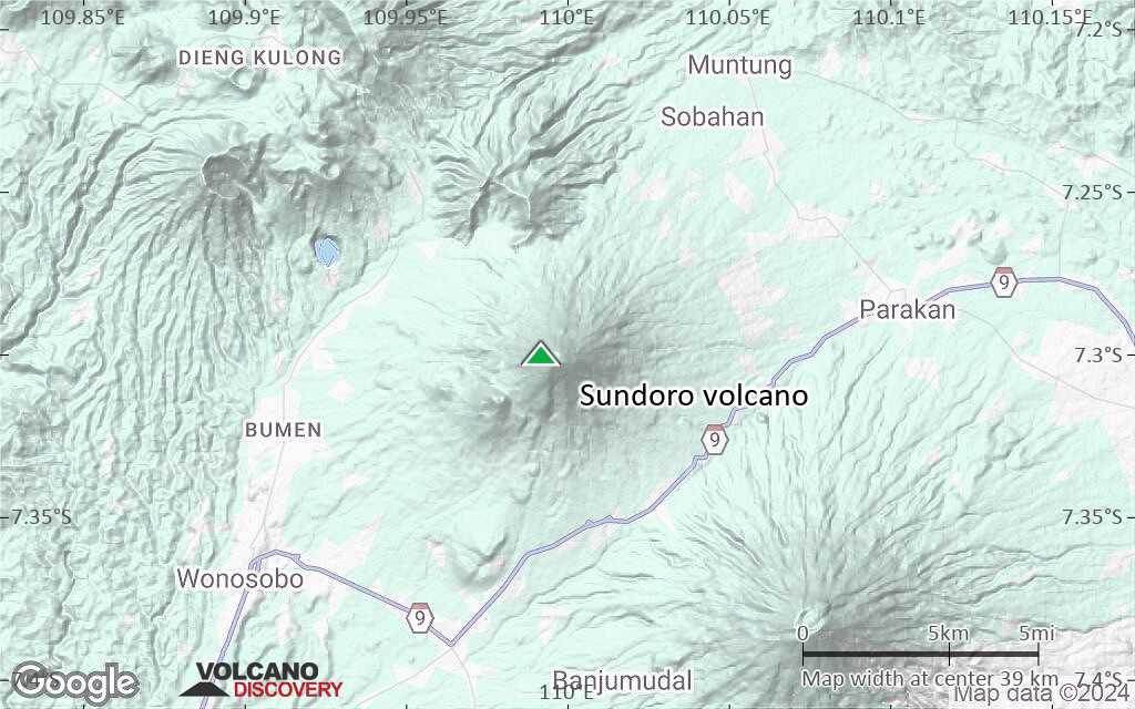 Terrain-type map of Sundoro volcano (scale of 20-40 km)