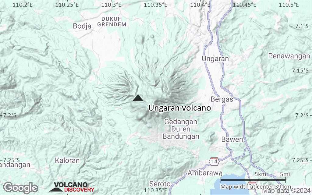 Terrain-type map of Ungaran volcano (scale of 20-40 km)