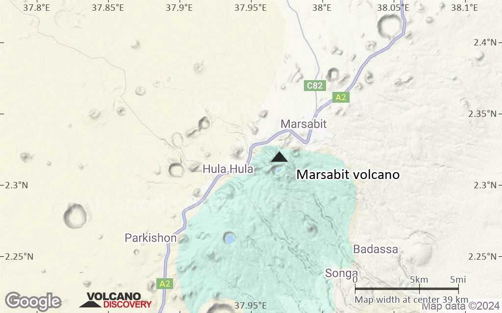 Terrain-type map of Marsabit volcano (scale of 20-40 km)