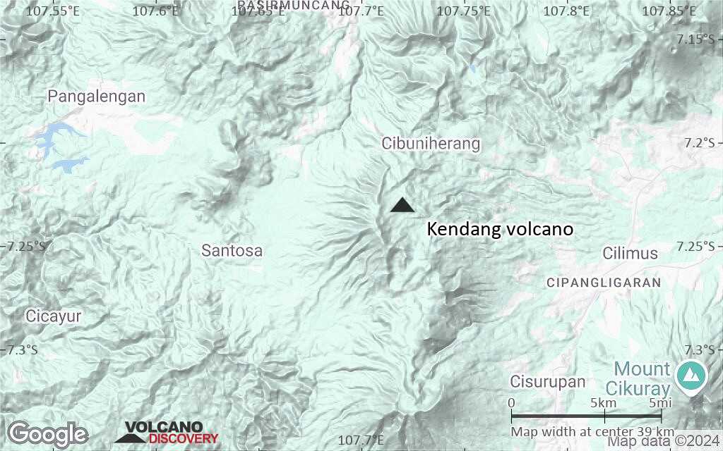 Terrain-type map of Kendang volcano (scale of 20-40 km)