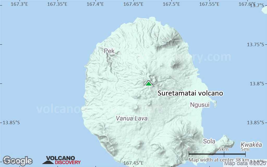Terrain-type map of Suretamatai volcano (scale of 20-40 km)
