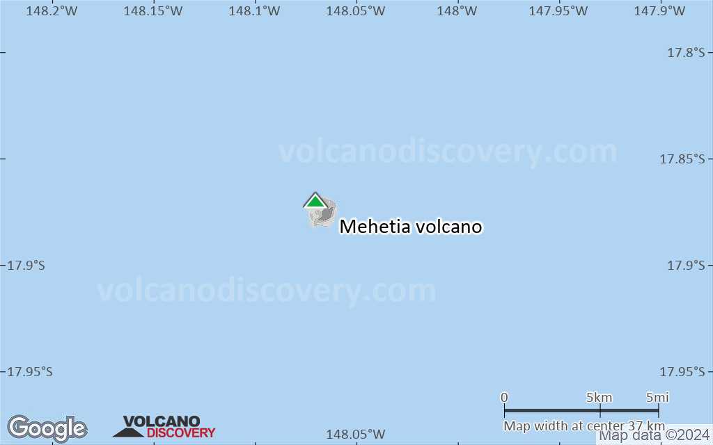 Terrain-type map of Mehetia volcano (scale of 20-40 km)