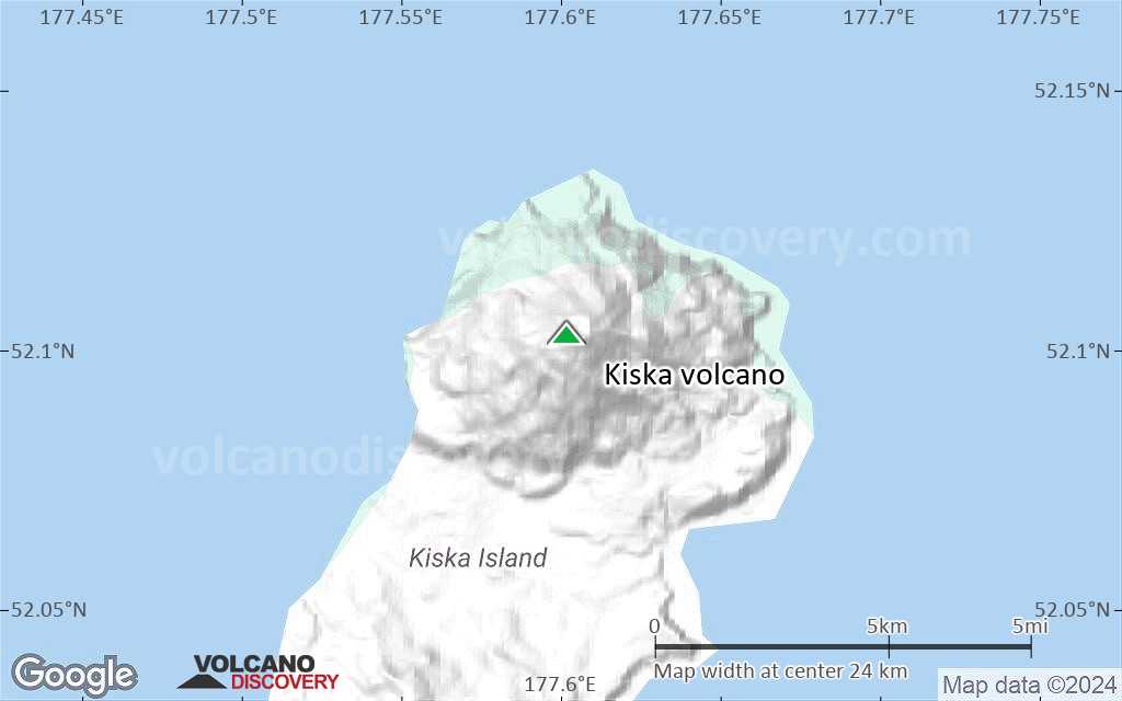 Terrain-type map of Kiska volcano (scale of 20-40 km)