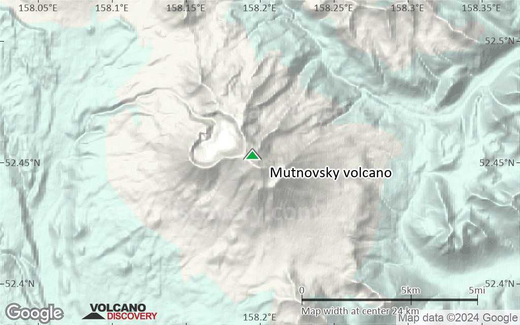 Terrain-type map of Mutnovsky volcano (scale of 20-40 km)