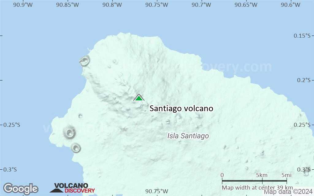 Terrain-type map of Santiago volcano (scale of 20-40 km)