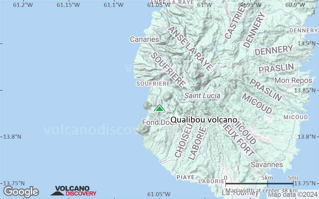 Terrain-type map of Qualibou volcano (scale of 20-40 km)