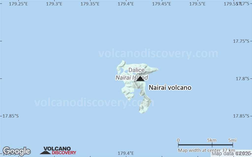 Terrain-type map of Nairai volcano (scale of 20-40 km)