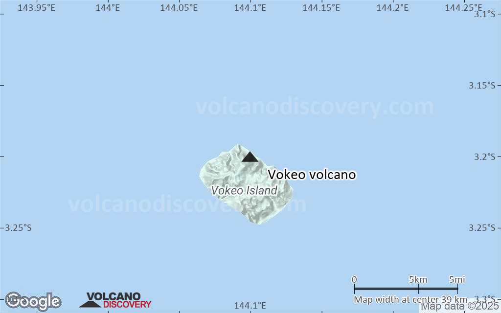 Terrain-type map of Vokeo volcano (scale of 20-40 km)