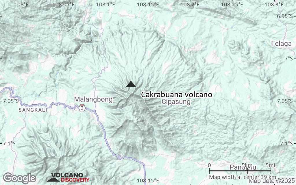 Terrain-type map of Cakrabuana volcano (scale of 20-40 km)