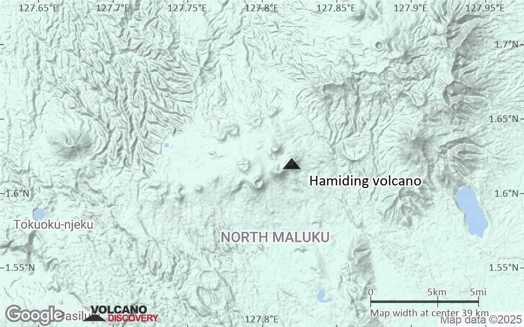 Terrain-type map of Hamiding volcano (scale of 20-40 km)