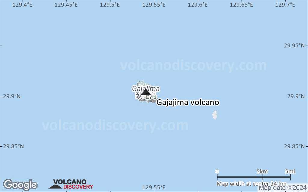 Terrain-type map of Gajajima volcano (scale of 20-40 km)