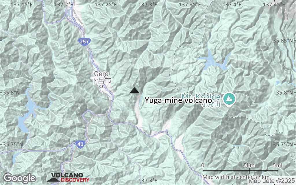 Terrain-type map of Yuga-mine volcano (scale of 20-40 km)